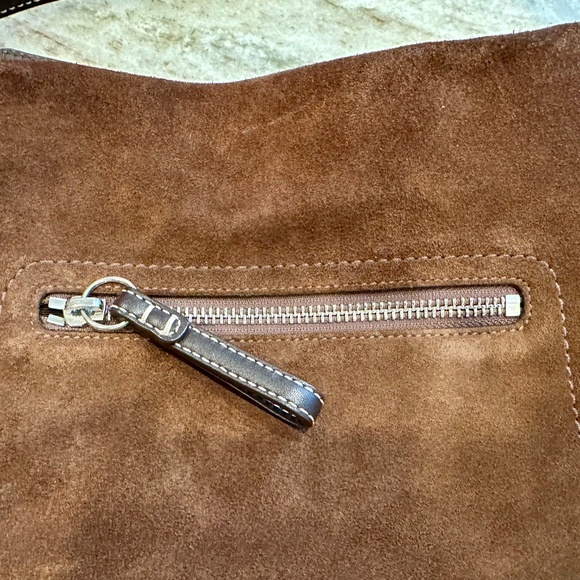 Vintage Y2K Coach Suede Crossbody / Messenger / Chocolate Brown - Picture 3 of 10